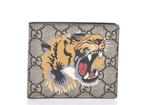 gucci beige tiger|Gucci Bifold Wallet GG Supreme Tiger Beige .